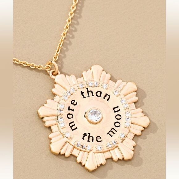 Cruved Sun Pendant Necklace - Picture 2 of 3